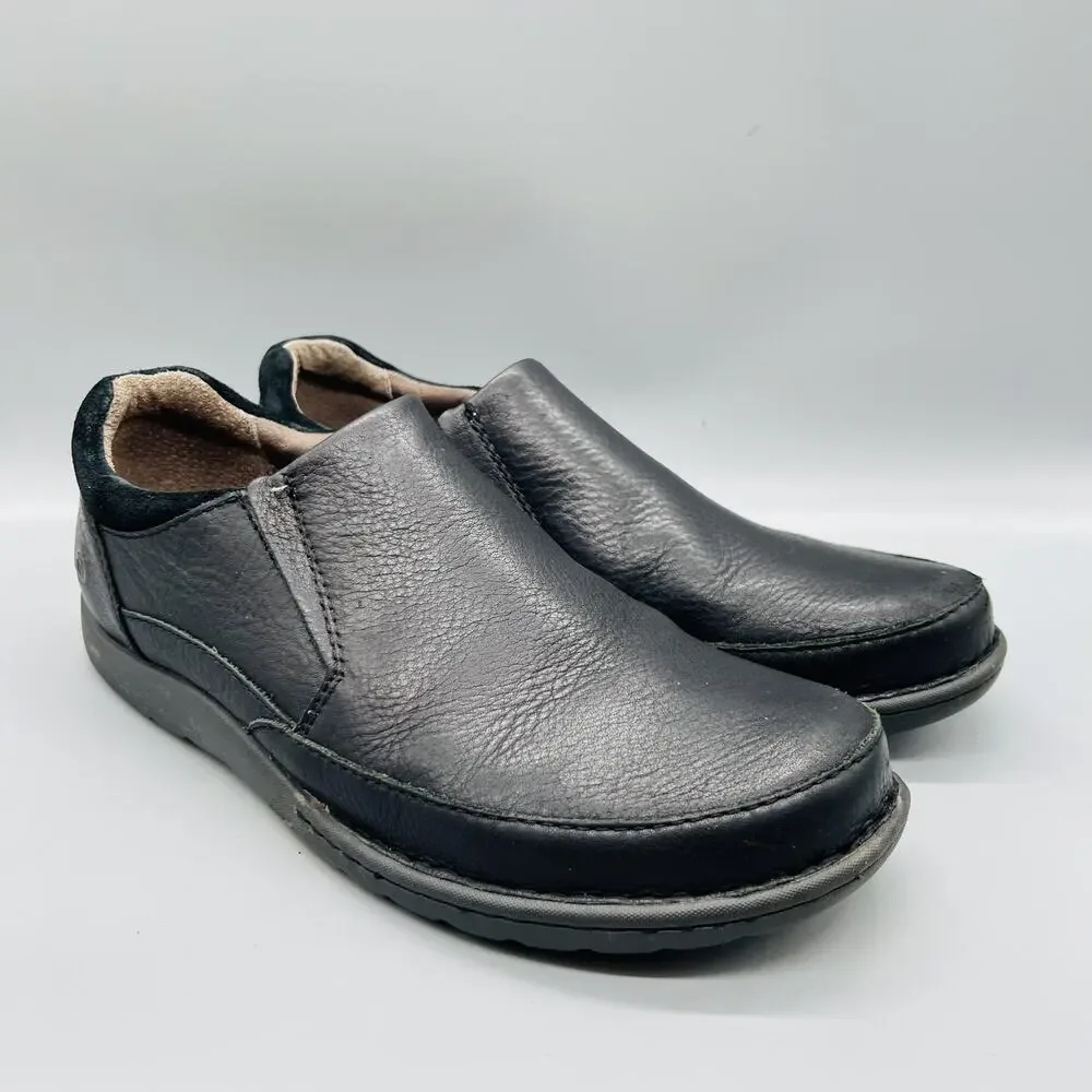 Born Shoes Mens 11 Black Leather Nigel Slip On Loafers Casual Comfort Walking